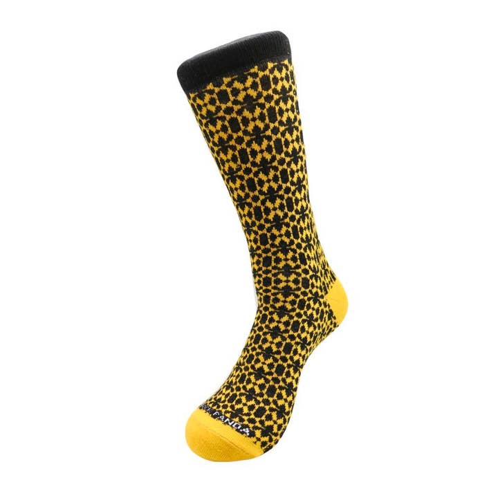 Sock Panda – wholesale Socks – Women's – Sophisticated Mustard Yellow and Black Patterned Office Sock