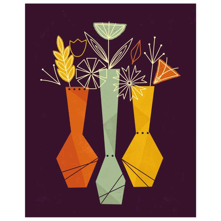 Flowers Art Print - Dark Version for wholesale by Amber Leaders Designs