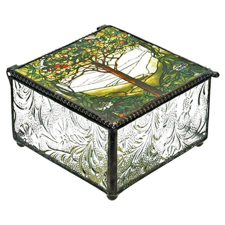 Pacific Trading - Wholesale Decorative Box - Y9084 Tiffany Tree of Life Art Glass Box
