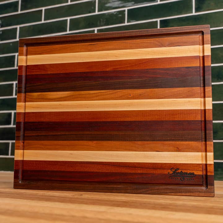 Laurel Mercantile - Wholesale Cutting Board - Striped Butcher Block with Juice Groove5
