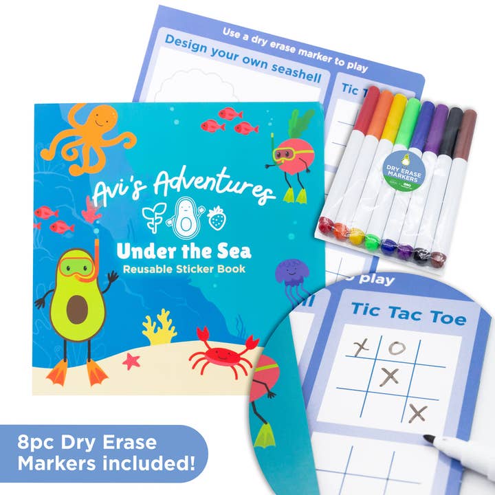 Under The Sea Reusable Sticker Book + Marker Set for wholesale by BapronBaby