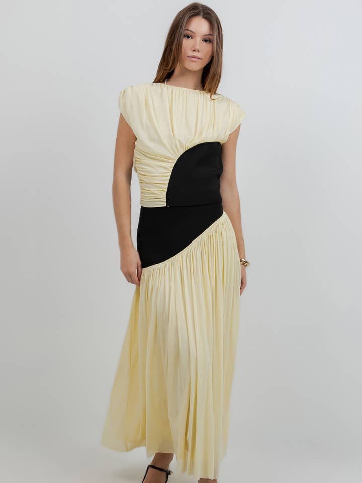 Top combiné en power mesh et maille tricotée pour la vente par Whiteroom+Cactus