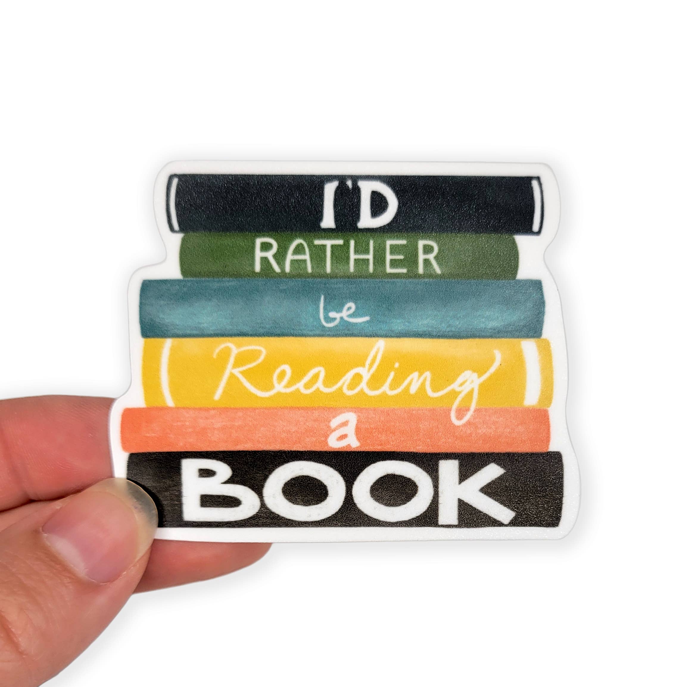 beve! - Vente Autocollants pour téléphone et ordinateur portable - Autocollant « Je préfère lire un livre », autocollant pour amoureux des livres, 3 pouces0