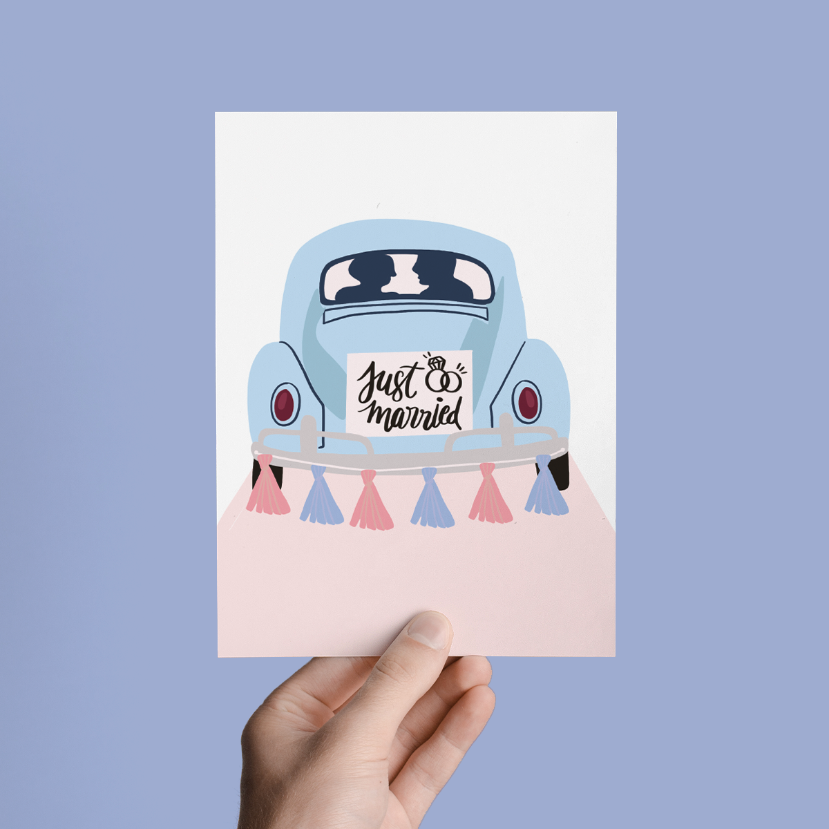 Parcel Island - Wholesale Wedding Card - Newlywed Wedding Beetle, Car Congratulations Greeting Card2