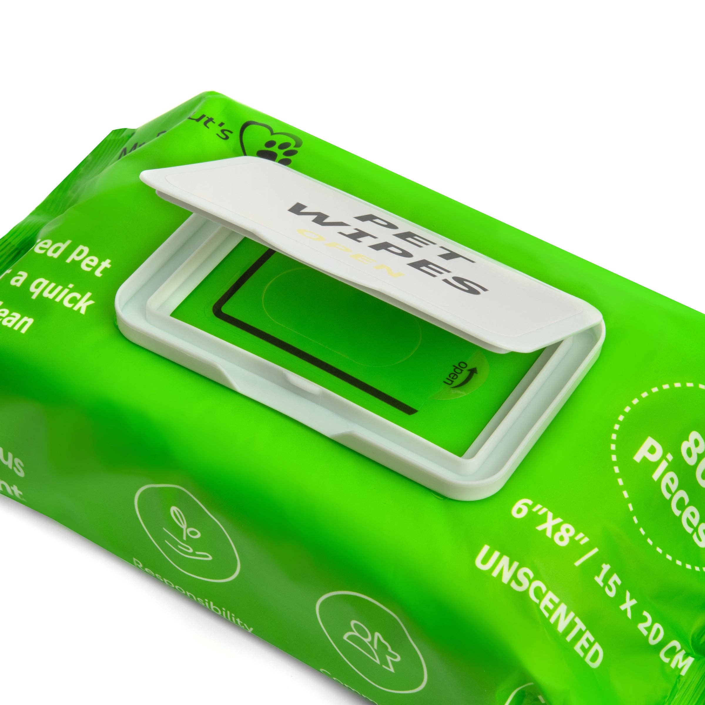 Mr. Peanut's - Wholesale Pet Grooming Aid - Dog - Mr. Peanut's Naturals Plant Based, Flushable, Compostable, Unscented Pet Wipes, 160 Count, Larger 8x6" Size6