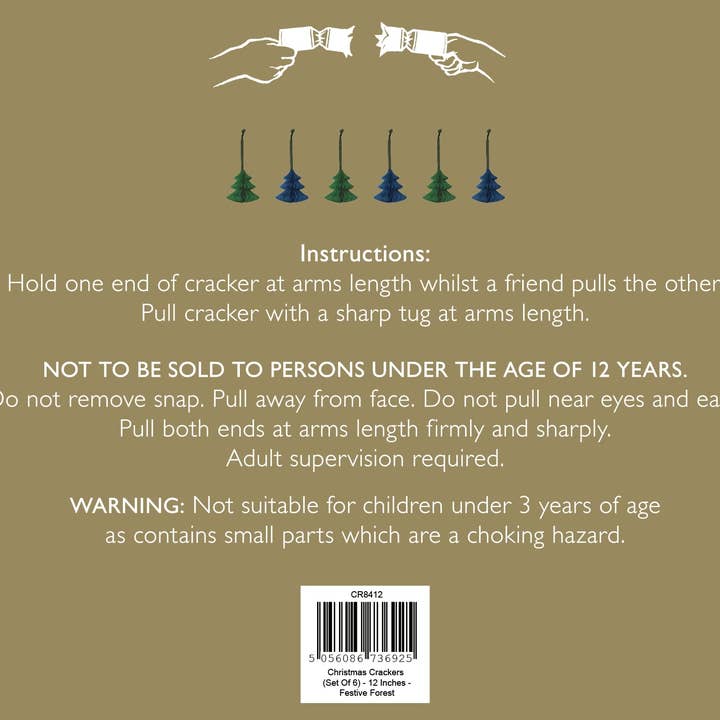 Sophie Allport – wholesale Christmas decoration – Festive Forest Christmas Crackers (Set of 6)5