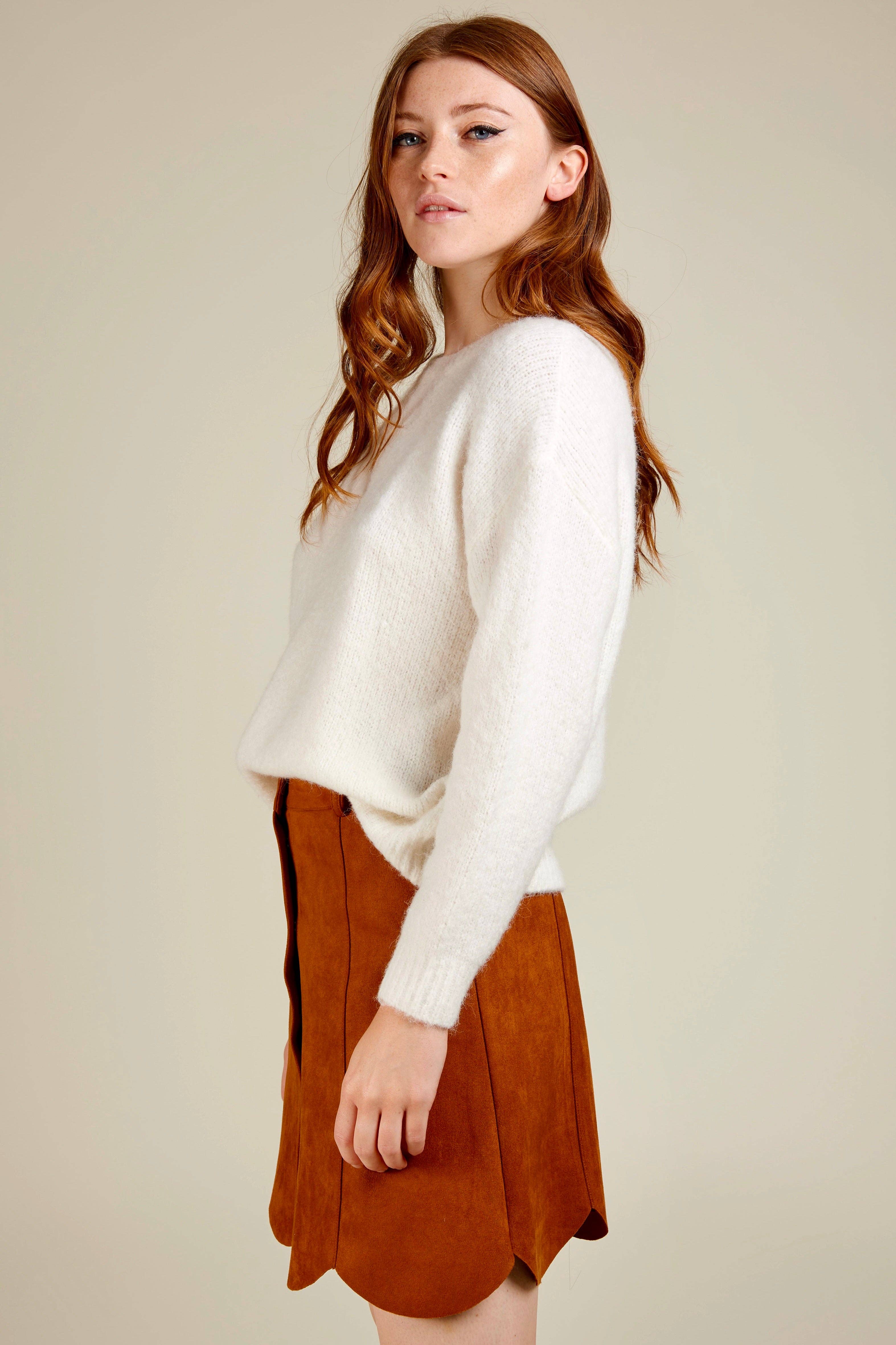 Andy & Lucy - Vente Jupe – femme - JOHAN - Jupe courte en suedine coupe tulipe10