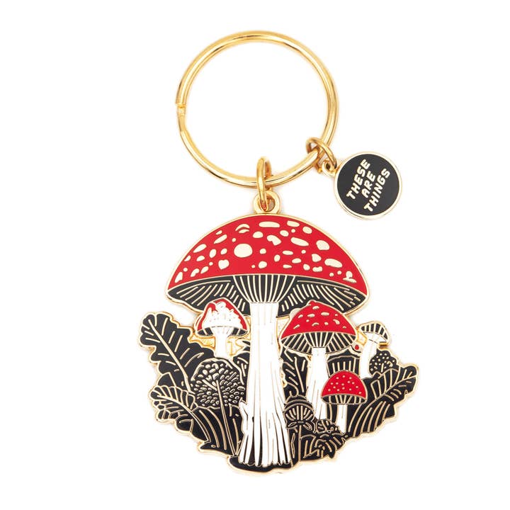 Mushroom Forest Enamel Keychain for wholesale by These Are Things