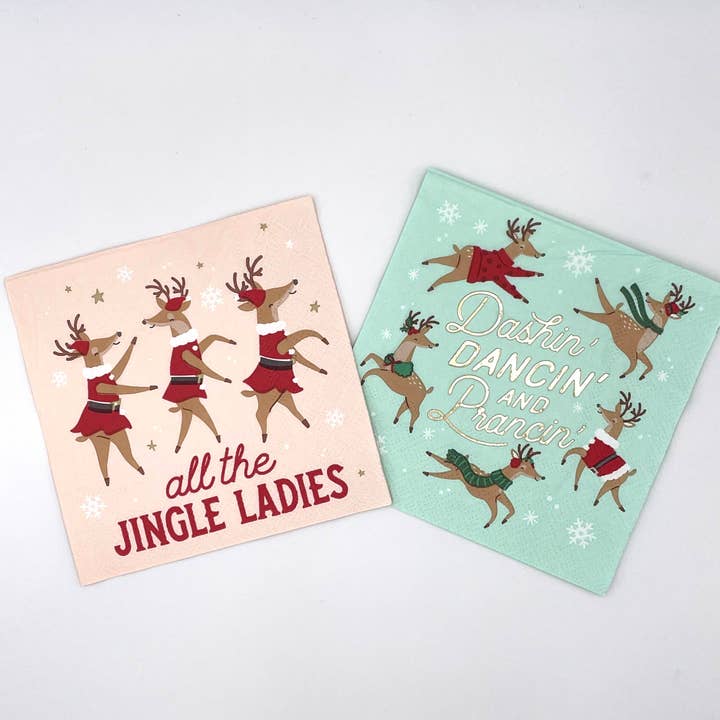 soiree-sisters - Wholesale Disposable Napkin - Funny Christmas Cocktail Napkins | Jingle Ladies - 20ct5