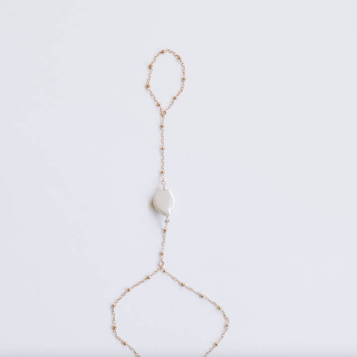 The Dainty Pearl Hand Chain for wholesale by Jay Nicole Designs