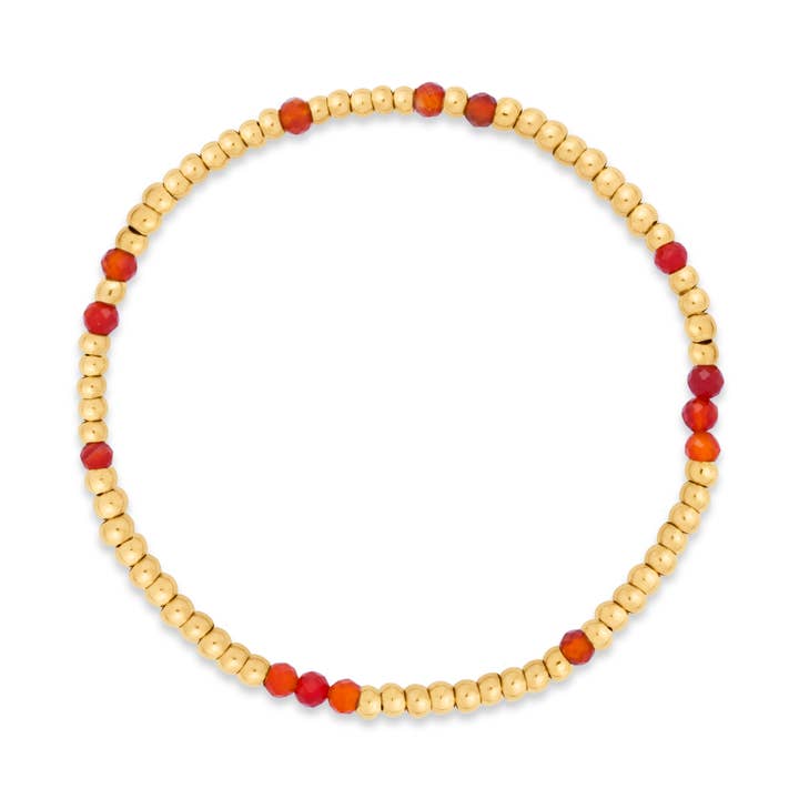 Rotes Stretch-Armband aus Karneol für den Großhandel von ISLA IDA