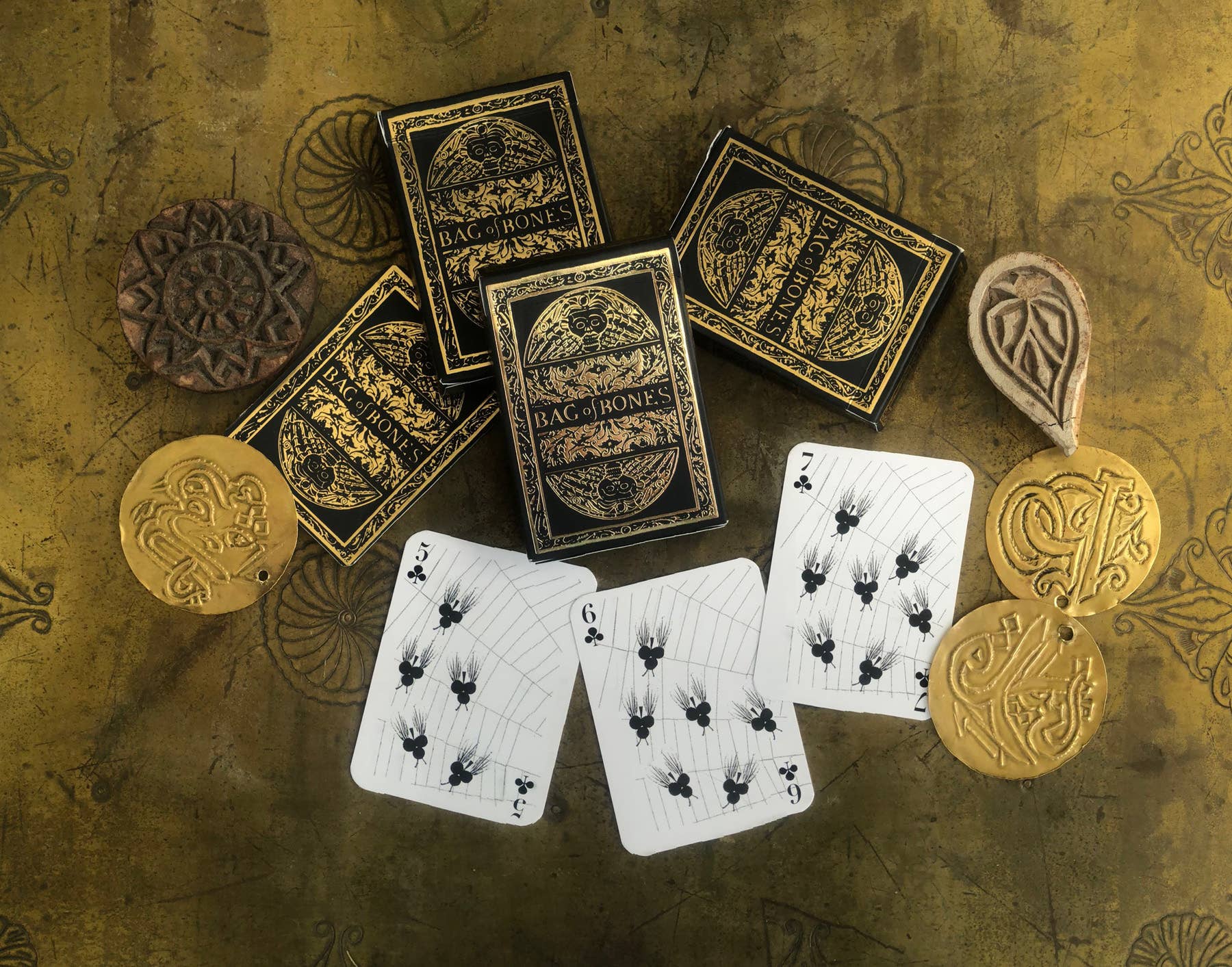 Artiphany - Wholesale Playing Cards - Bag of Bones Playing Cards - Premium Gold Edition6