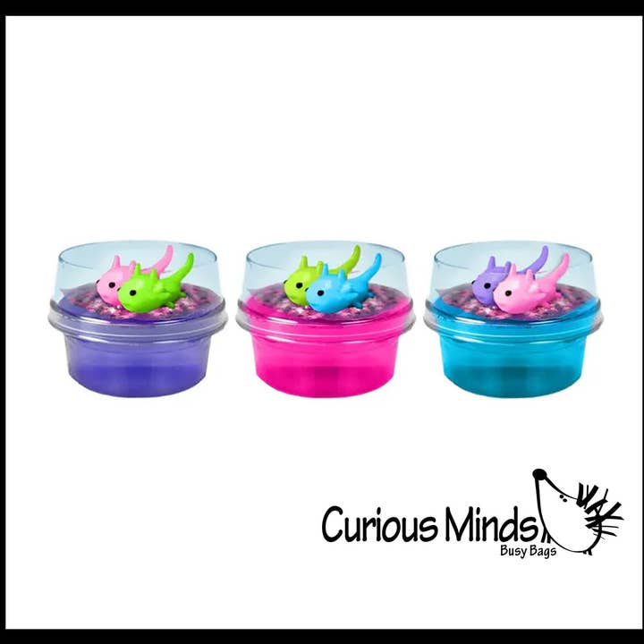 Curious Minds Toys - Wholesale Putty/Slime - Kids - 1 Axolotl and Putty - Putty with 2 Axolotl Figures - Squishy4
