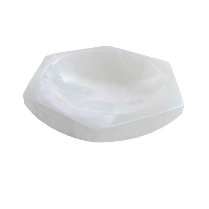 Selenite Charging Bowl - Hexagon for wholesale by Love & Light Jewels