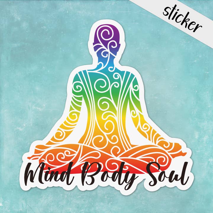 Mind Body Soul Chakra Sticker Yoga Meditation Bright Color for wholesale by CandiMaker