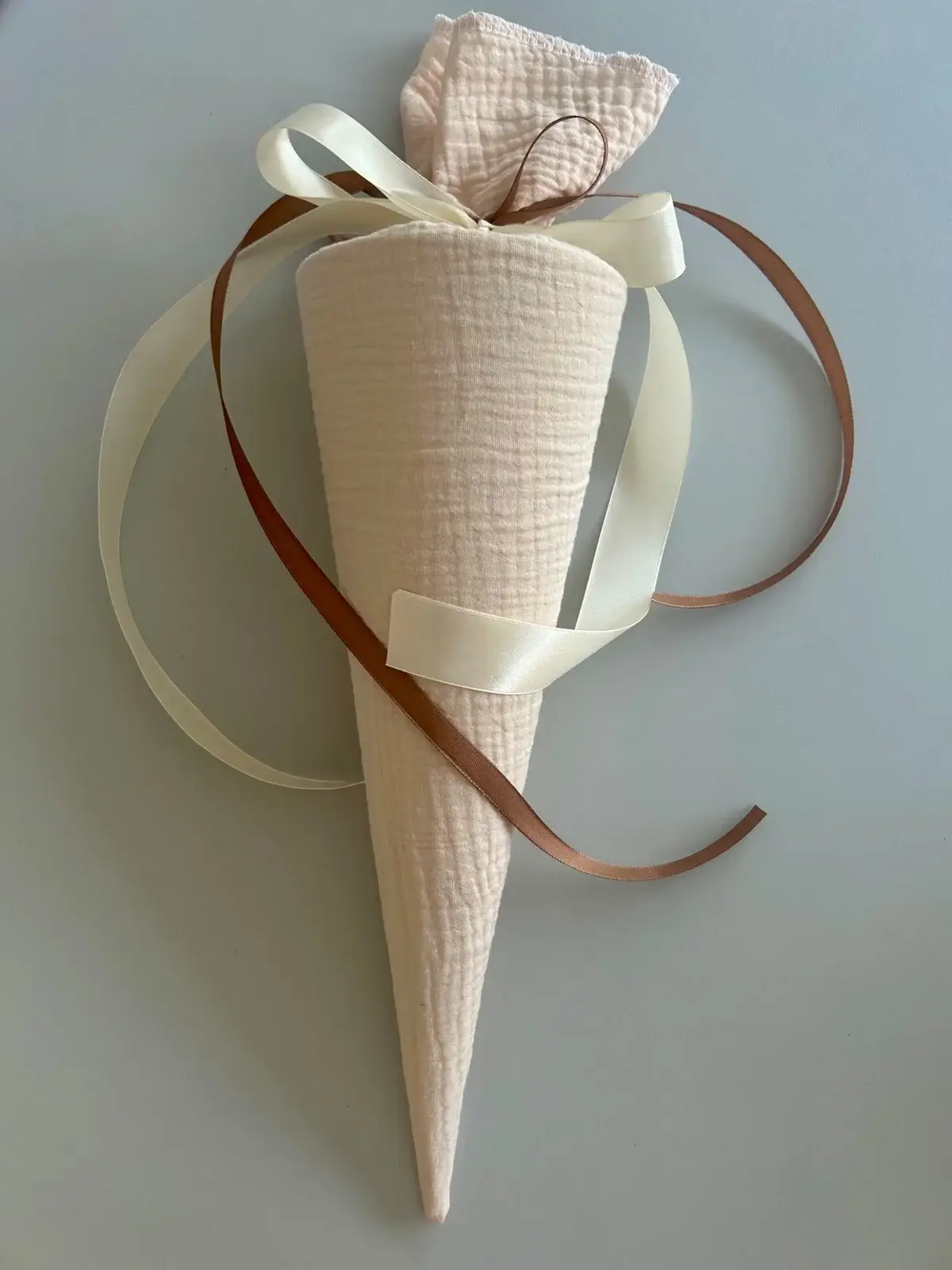 Küstenfieber® - Wholesale Party Favor - Beige school cone made of muslin – 35 cm or 70 cm – Handmade9