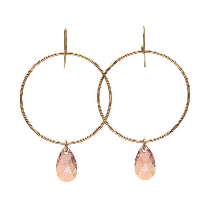 Grote kristallen cirkel oorbellen voor wholesale door Kenda Kist Jewelry