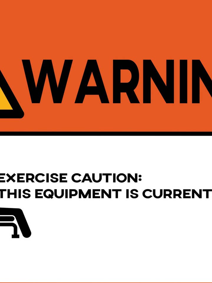 Warning: Equipment in Use for wholesale by Work It Towels