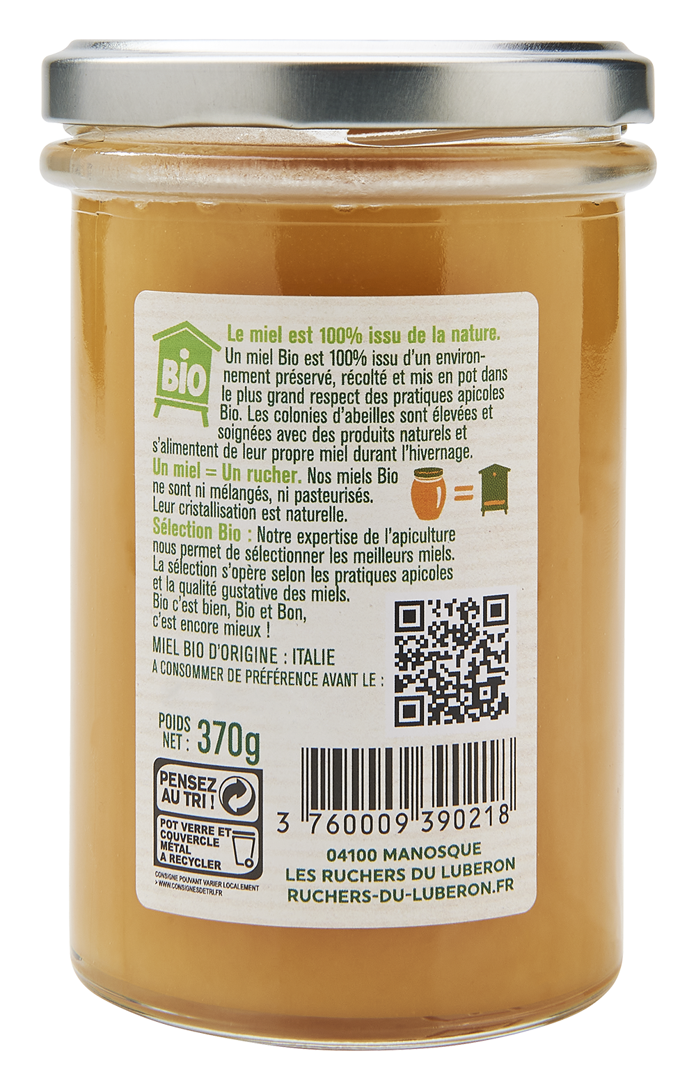 Les Ruchers du Luberon - Vente Miel - Miel Bio De Fleurs Des Alpes 370 G - Les Ruchers Du Luberon1