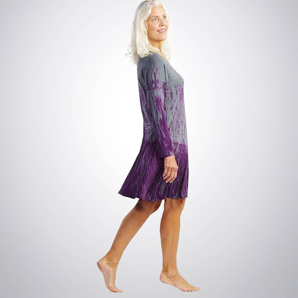 Hands To Hearts - Wholesale Dress - Women's - Free2Be LS Tunic/Dress Plum Bamboo2