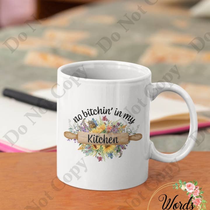 Kaffekrus - Ingen tæve i mit køkken for engroshandel hos Words of Ivy