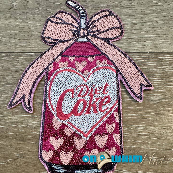 XL Diet Coke Iron-On Patch (shirt size) for wholesale by On a Whim Hats
