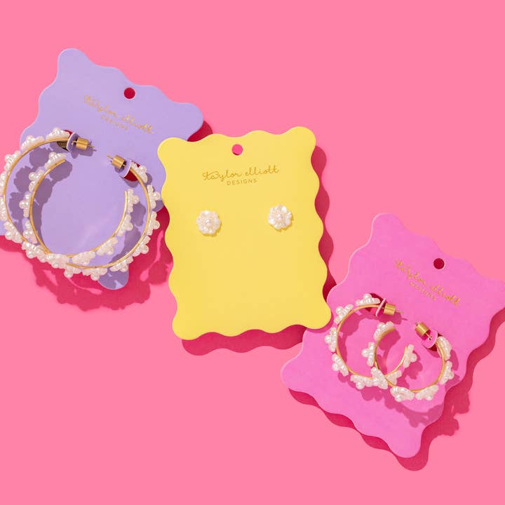 Taylor Elliott Designs - Wholesale Stud/Post Earrings - Stud Earrings - Pearl Flowers - Amelia2