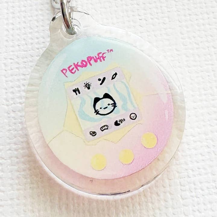 Porte-clés à breloque en acrylique pour téléphone Tamagotchi Nostalgic Game pour la vente par PekoPuff