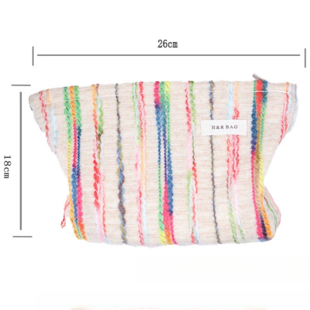 Funkyrel® Atzbranding Limited - Vendita all'ingrosso Borsa per trucchi/cosmetici - Cosbai - Pochette Beige Boho all'Uncinetto per Trucco con Cerniera1