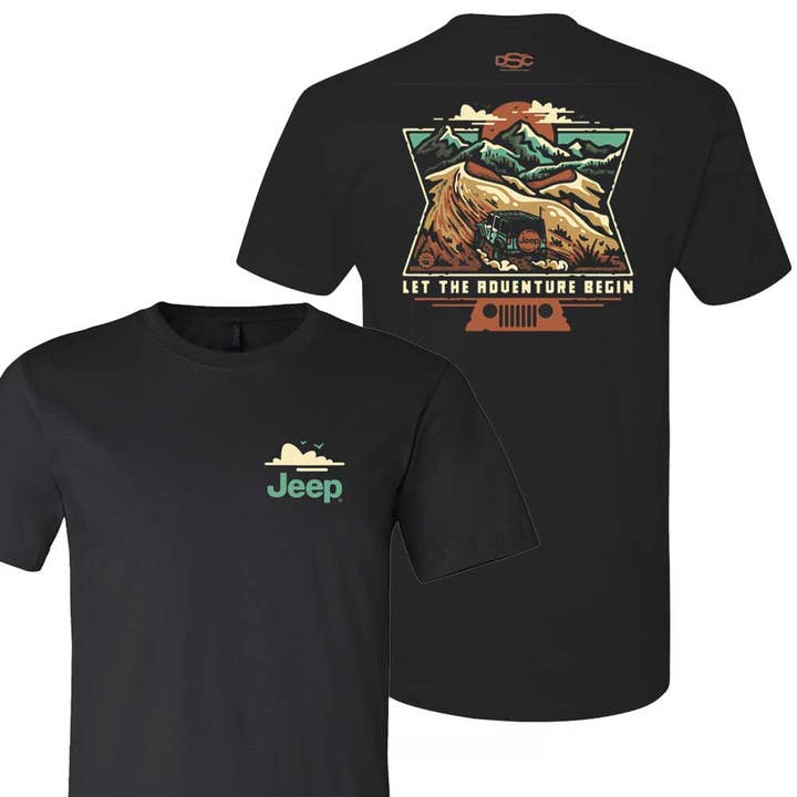 Mens Jeep® Dunes T-Shirt - Black for wholesale by Detroit Shirt Co.