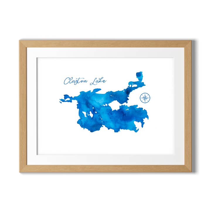 Clayton Lake / Watercolour Art Print for wholesale by Heirloom Island