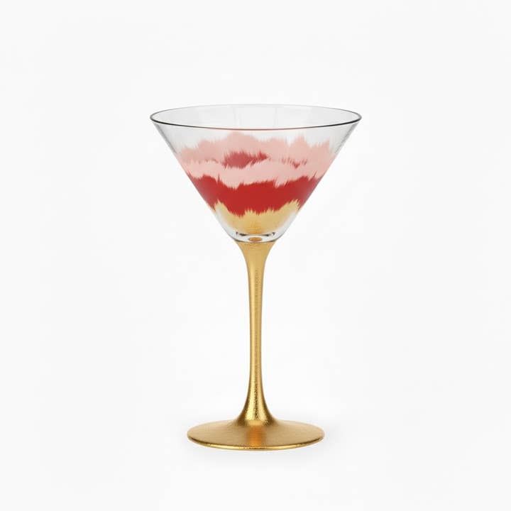 Abstract Metallic Valentines Day Martini Glass for wholesale by Zim Designs
