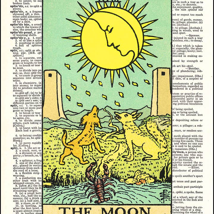 Tarot Moon Dictionary Print for wholesale by Fresh Prints of CT