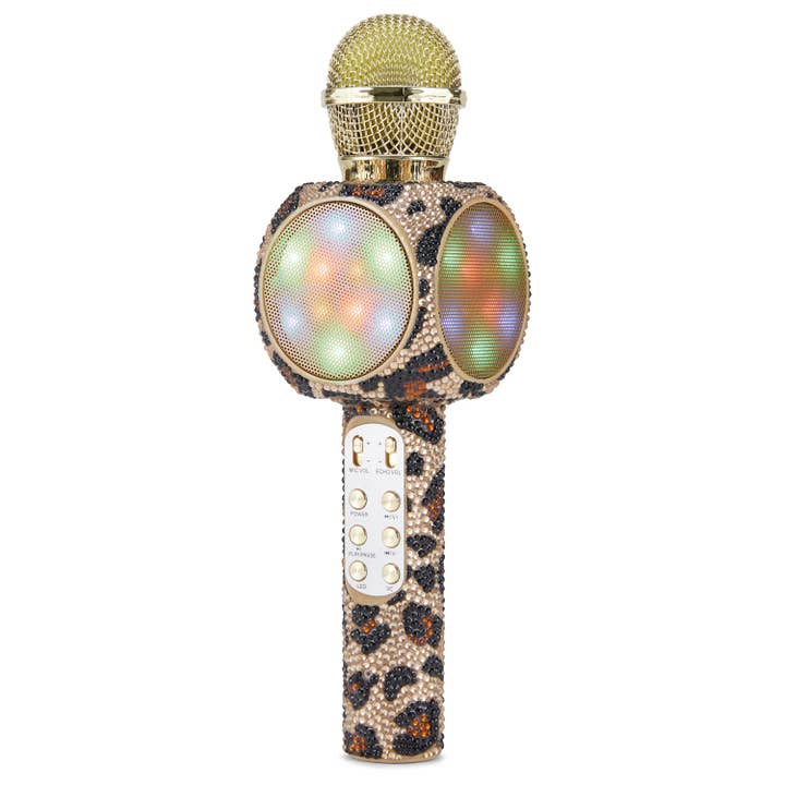 Trend Tech Brands - Wholesale Speakers - Jessica Simpson Brown Leopard Bling Karaoke Microphone2