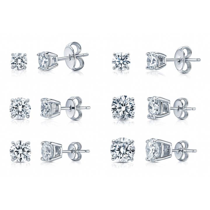 BERRICLE Sterling Silber Solitär CZ Ohrstecker für den Großhandel von BERRICLE