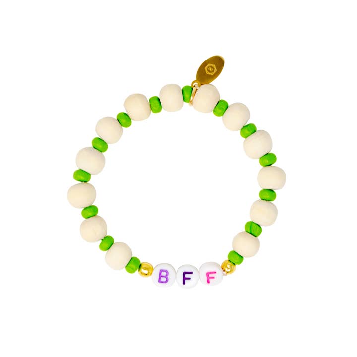 ZOMI GEMS – wholesale Pärlarmband – Barn – ”BFF” trä pärla armband torn