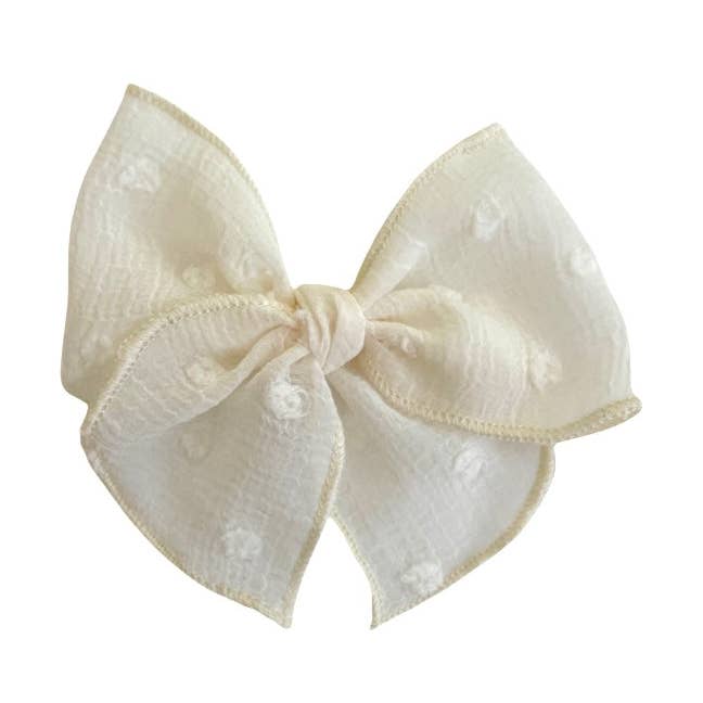 Ivory Swiss Dot // Mini Fay Bow for wholesale by Shay+Dash
