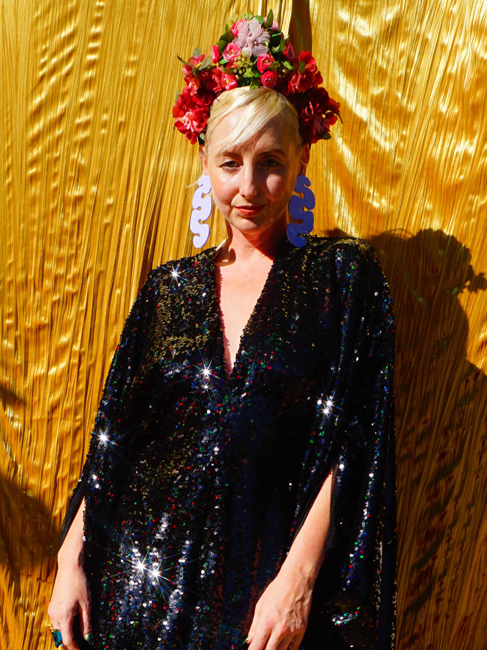 Fumbalinas - Wholesale Kaftan - Women's - Petrol Black Holographic Sequin Maxi Kaftan Gown/Kimono Robe9