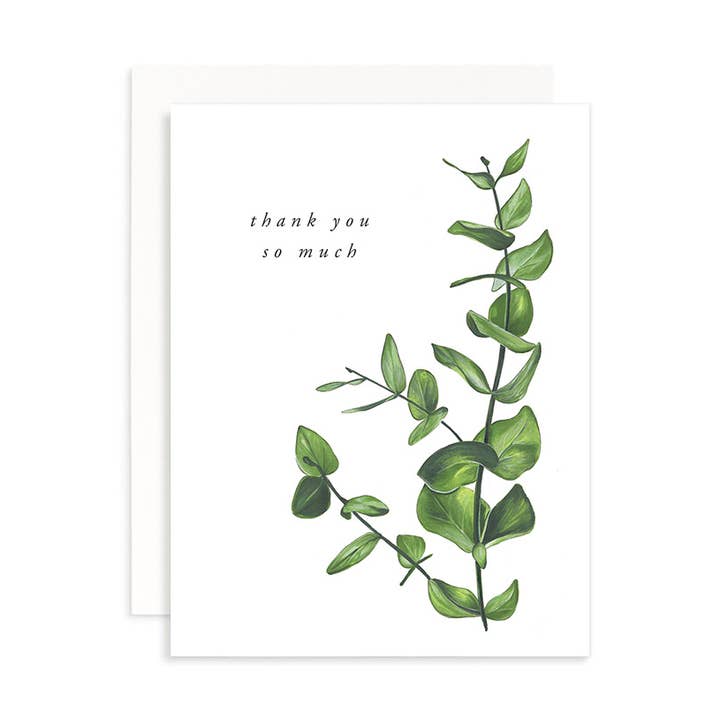 Thank You Eucalyptus Greeting Card for wholesale by JesMarried