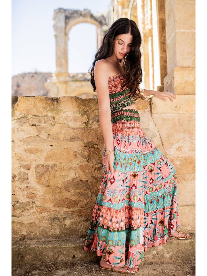 Piti Cuiti - Vendita all'ingrosso Completo top e gonna - Donna - SET GONNA GOA ROSA3