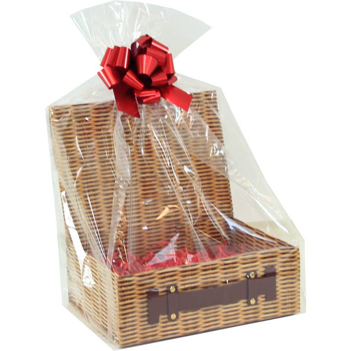 5 Cardboard Hamper Gift Box Kits - Red Bow, Shred, Bow, Tag for wholesale by Candi Gifts