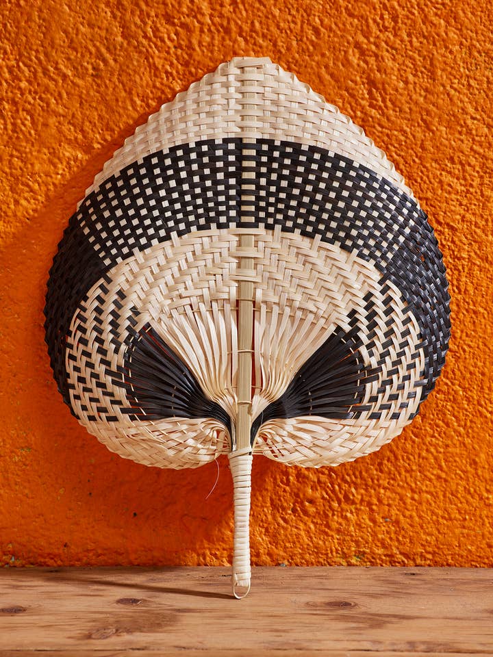 Bamboo Fan Black Stripe for wholesale by Namaste
