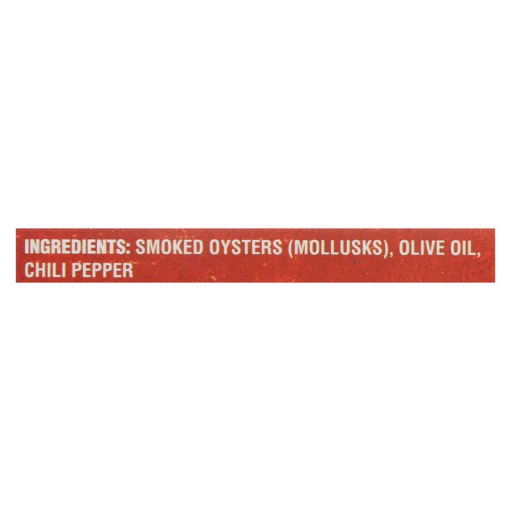 Everyday Supply Co - Wholesale Fish/Seafood - Smoked Red Chili Pepper Oysters - 18 Pack - 3 Oz Each2