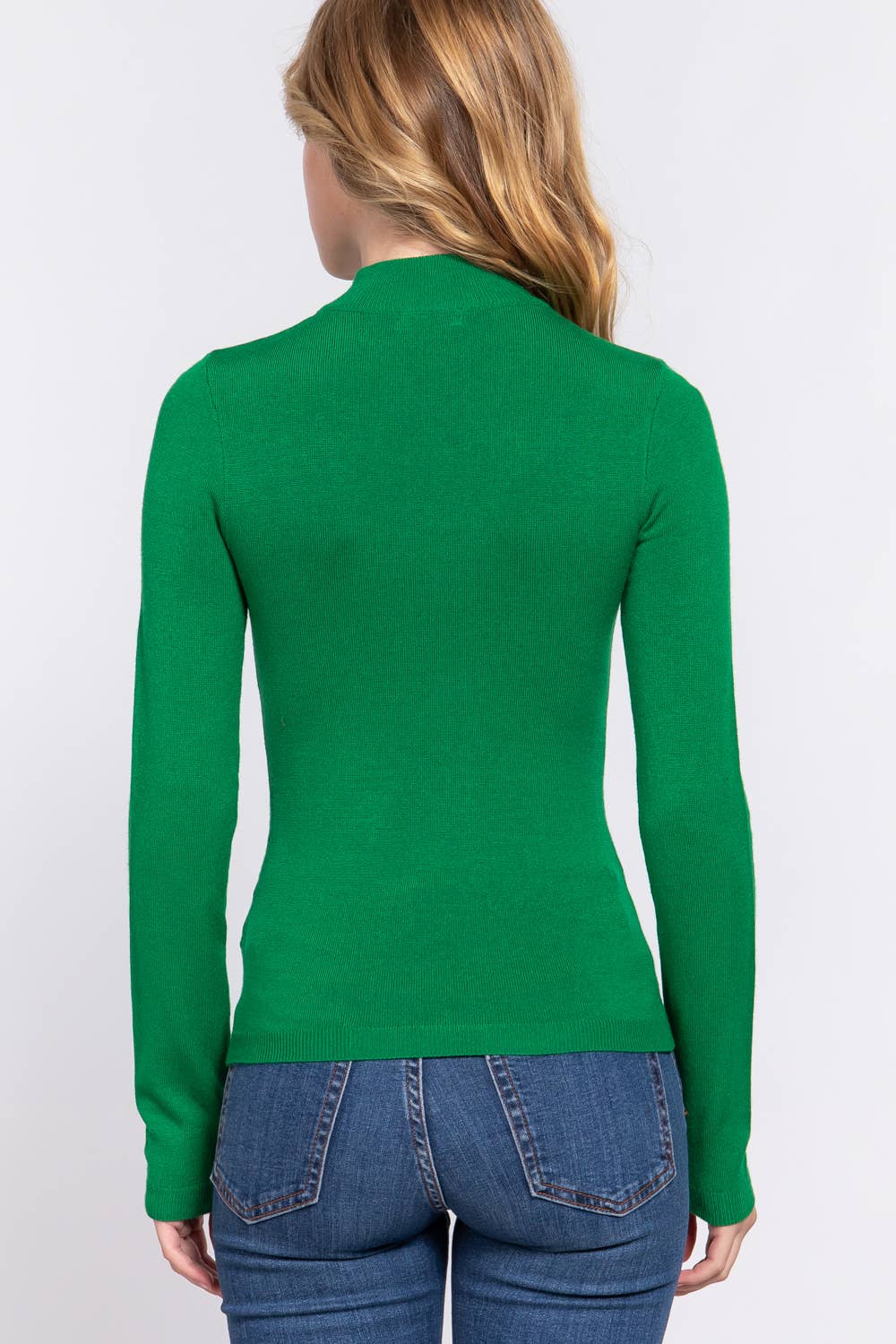 Active Basic | Active USA - Venta al por mayor Jersey de punto - Mujer - Suéter básico de manga larga con cuello simulado17