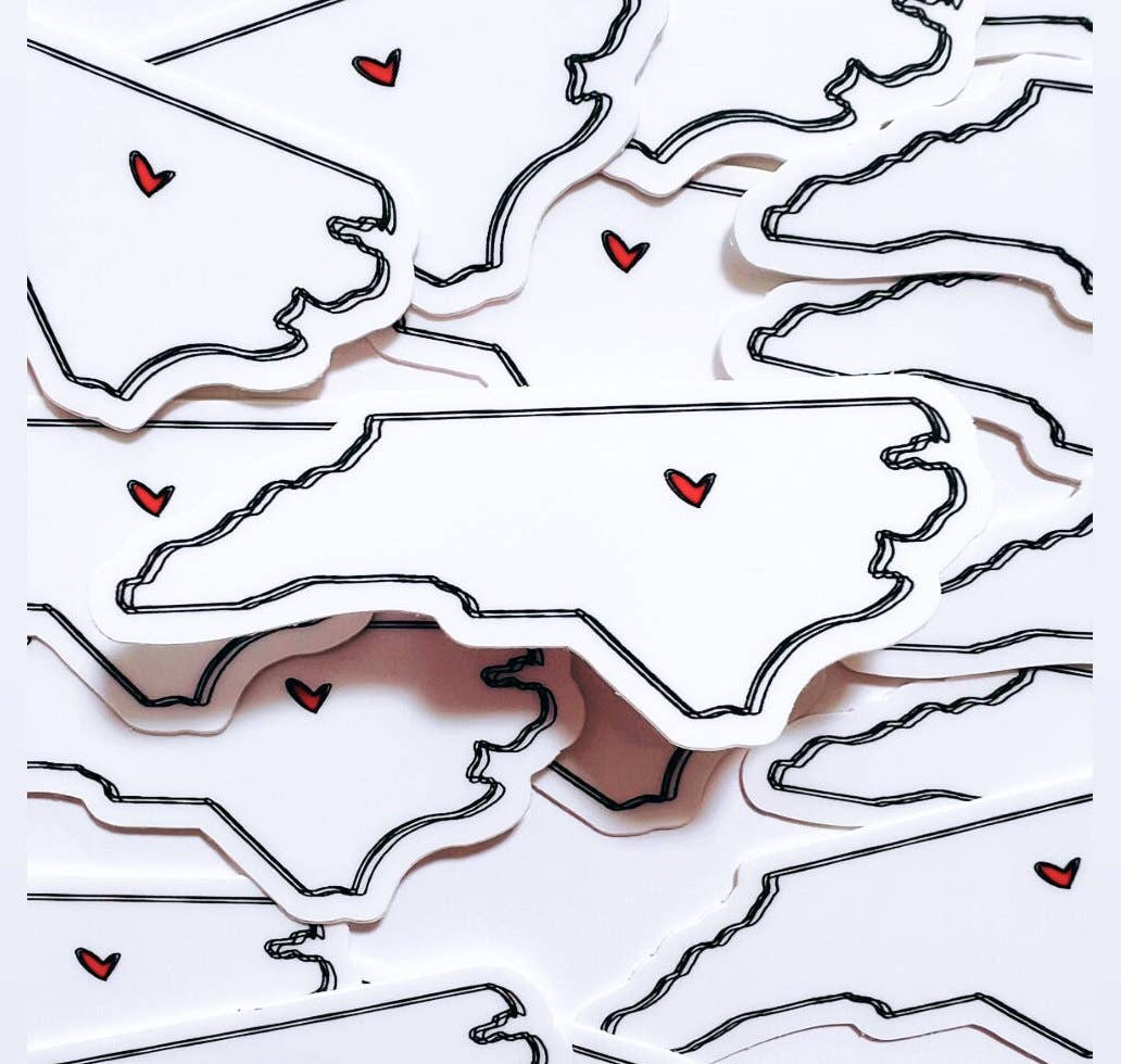 Positively North Carolina - Wholesale Sticker - North Carolina Minimalist Heart Vinyl Sticker5