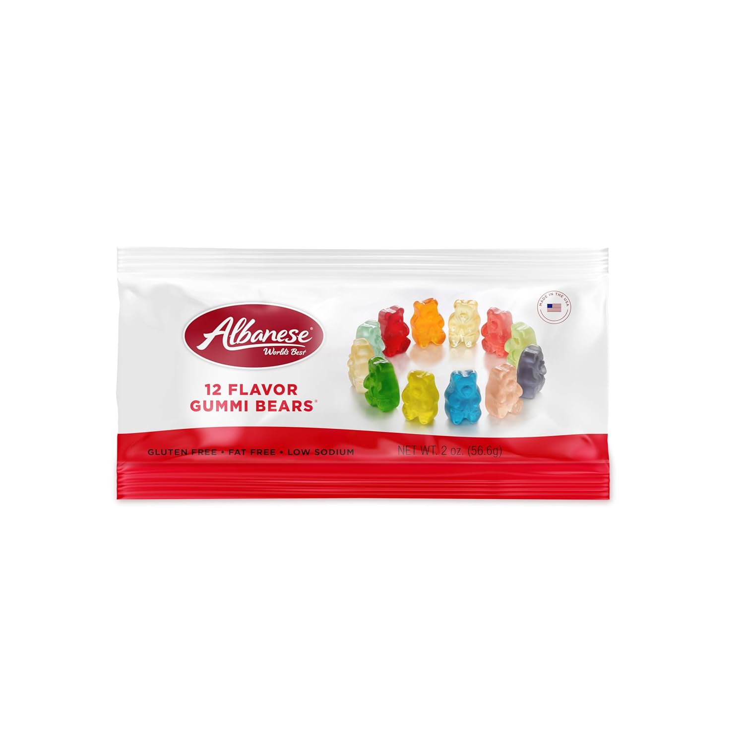 Long Island Candy Factory – Gomas por atacado – Albanese 2 Oz 12 Sabores Ursinhos de Goma Saco Individual com Gancho1