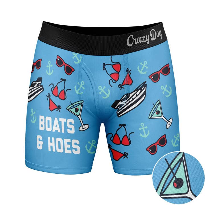 Blue Boats And Hoes Crazy Boxer Briefs Hilarious Underwear Men for wholesale on Faire1