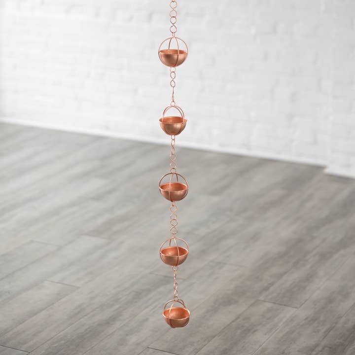 Ten Thousand Villages - Wholesale Outdoor Ornament/Decor - Prava Copper Rain Chain - 7 ft3
