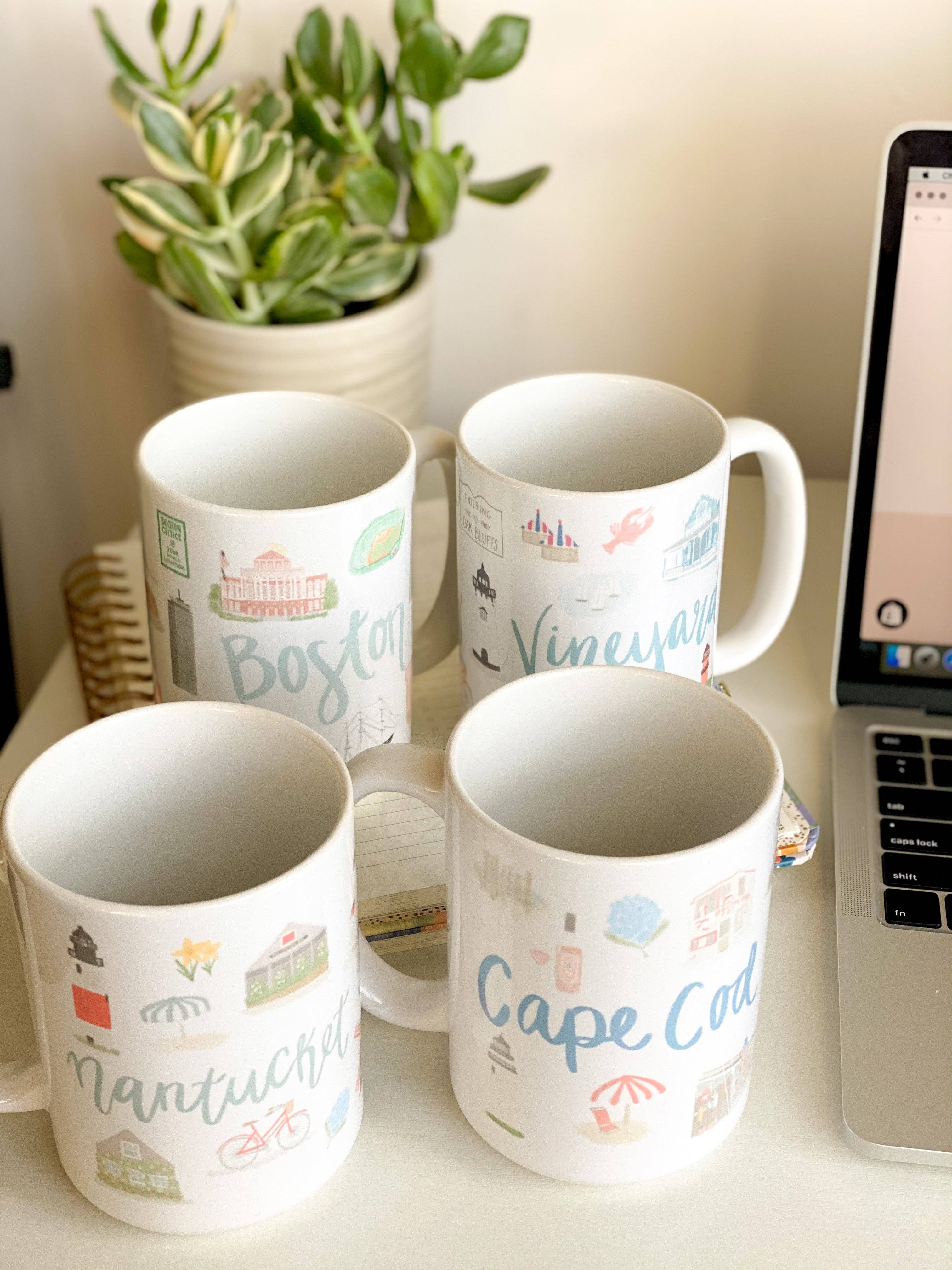 Palm Prints - Wholesale Coffee Mug - Martha's Vineyard Landmark Mug5