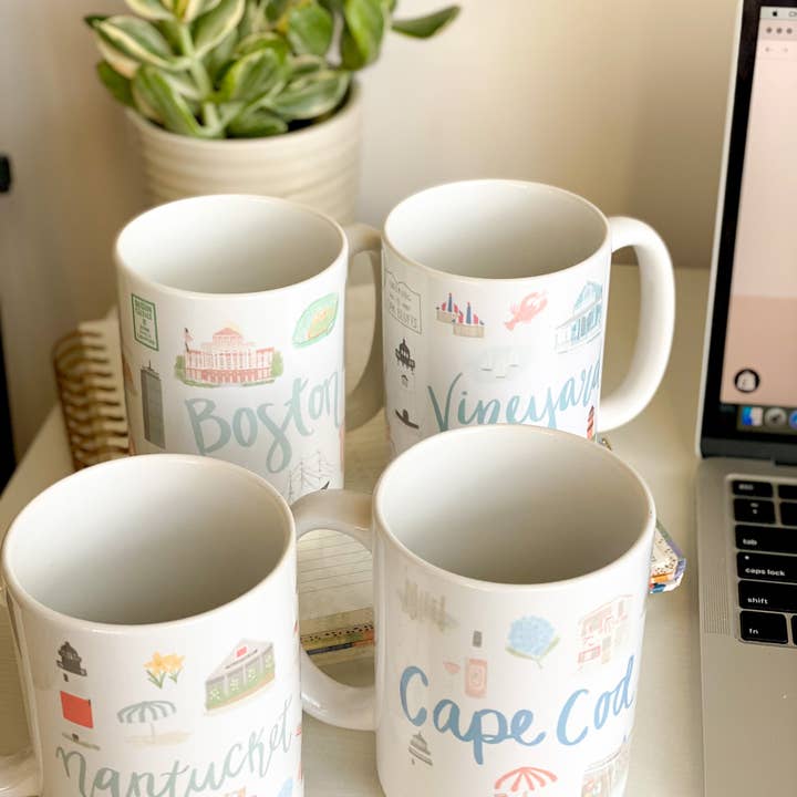 Palm Prints - Wholesale Coffee Mug - Martha's Vineyard Landmark Mug5